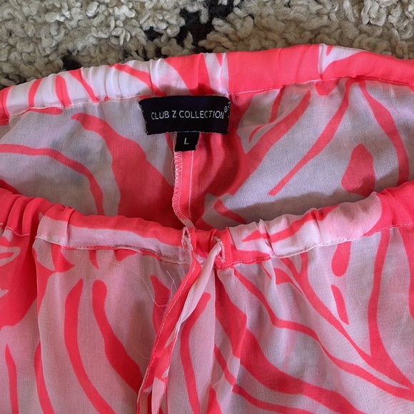 Club Z Collection Palm Print Beach Pants L - Picture 6 of 6